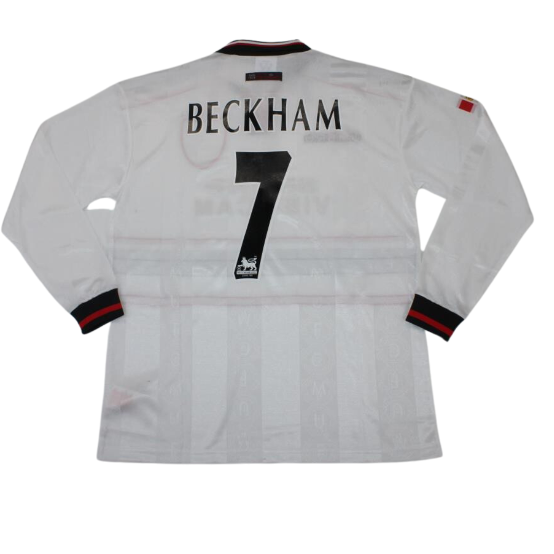 Manchester United White Away Long Sleeve 97/99 "Beckham" Nº7