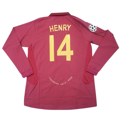 Arsenal Home Dark Red Long Sleeve 05/06 "Henry" Nº 14