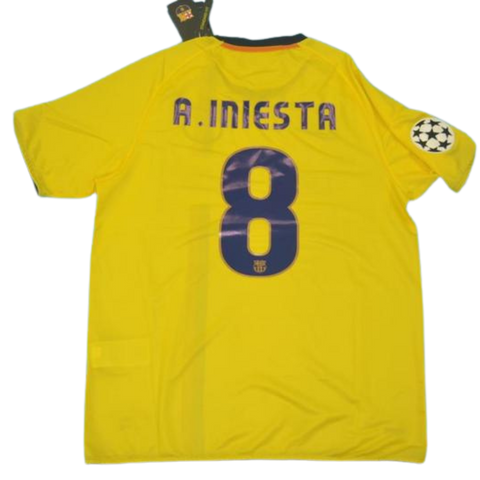 Barcelona Away Yellow 08/09 "Iniesta" Nº 8