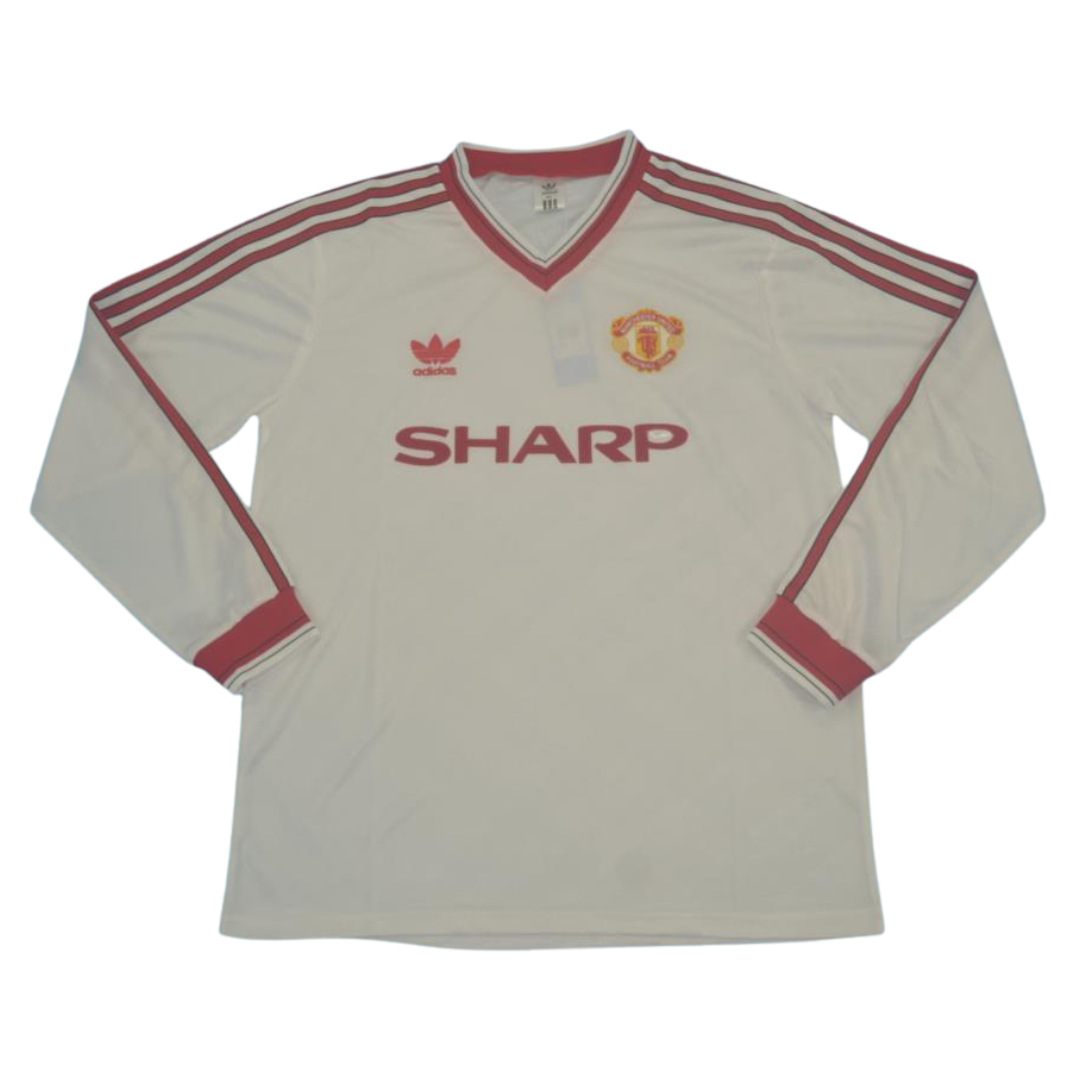 Manchester United Away White Long Sleeve 86/88