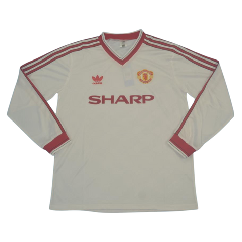 Manchester United Away White Long Sleeve 86/88