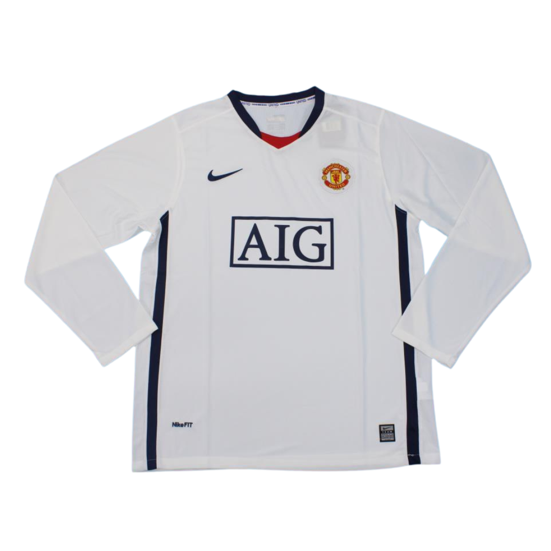 Manchester United Away White Long Sleeve 08/09