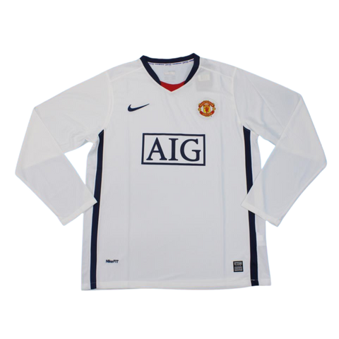 Manchester United Away White Long Sleeve 08/09