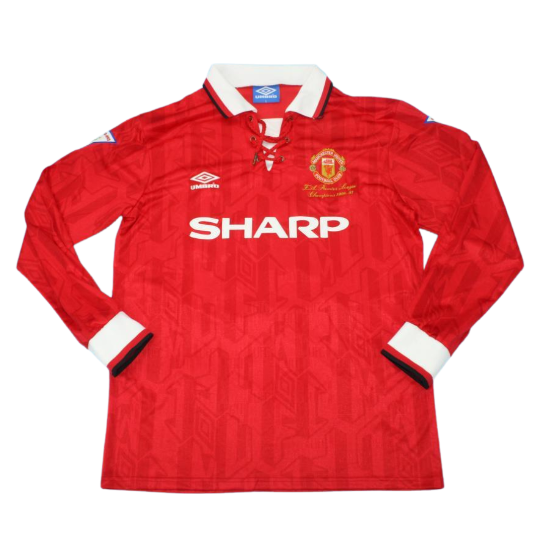 Manchester United Home Champions Version Long Sleeve 92/93 "Beckham" Nº 28