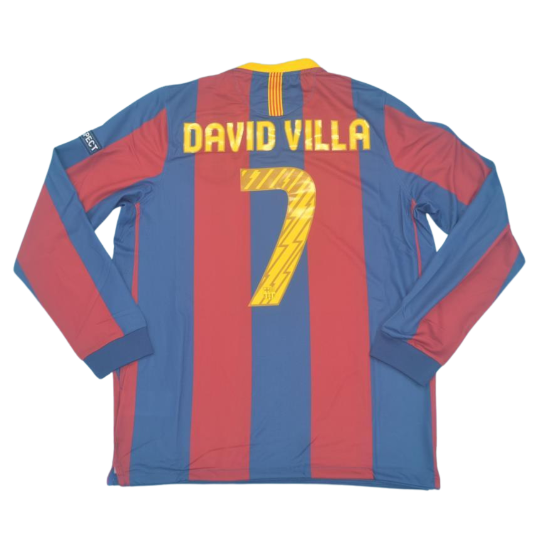 Barcelona Home Long Sleeve 10/11 "David Villa" Nº 7