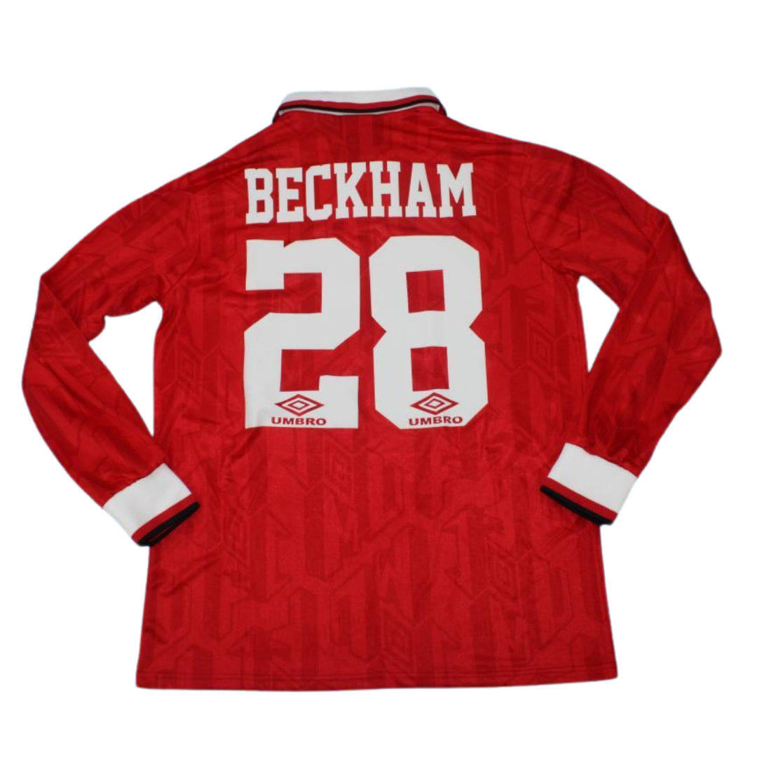 Manchester United Home Champions Version Long Sleeve 92/93 "Beckham" Nº 28