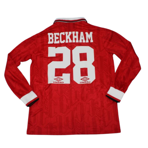 Manchester United Home Champions Version Long Sleeve 92/93 "Beckham" Nº 28